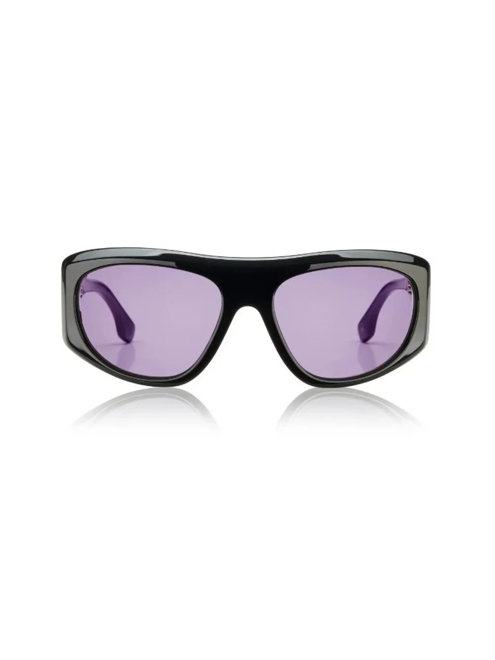 New Raval Eyewear Women's Sunglasses Black Square Purple Lens Acetate Frame C1